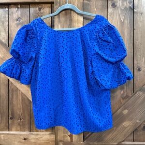 Lilly Pulitzer Royal Blue Eyelet Blouse